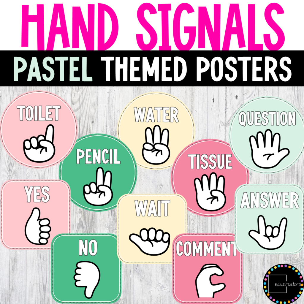 Hand signals posters watermelon themed